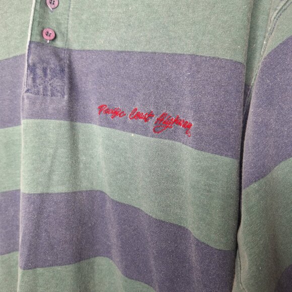Vintage Pacific Coast Highway Shirt Mens Medium Striped Casual Polo - Picture 4 of 7